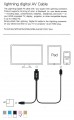 iPad air / iPad mini / iPhone 5 / 5S / iPhone 6 / 6S lightning to HDMI cable 手機影像直接傳送到電視機上